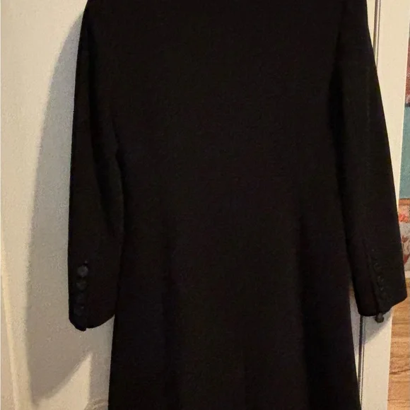 Larry Levine long Walking Coat, Black, Size 6 - Picture 2 of 6